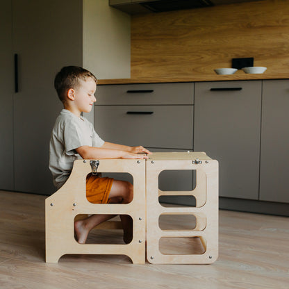 Foldable Kitchen Tower With a Slide