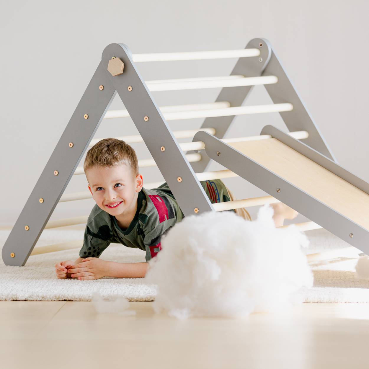 Maison ZigZag et triangle d'escalade avec un pack toboggan - 20 % de réduction
