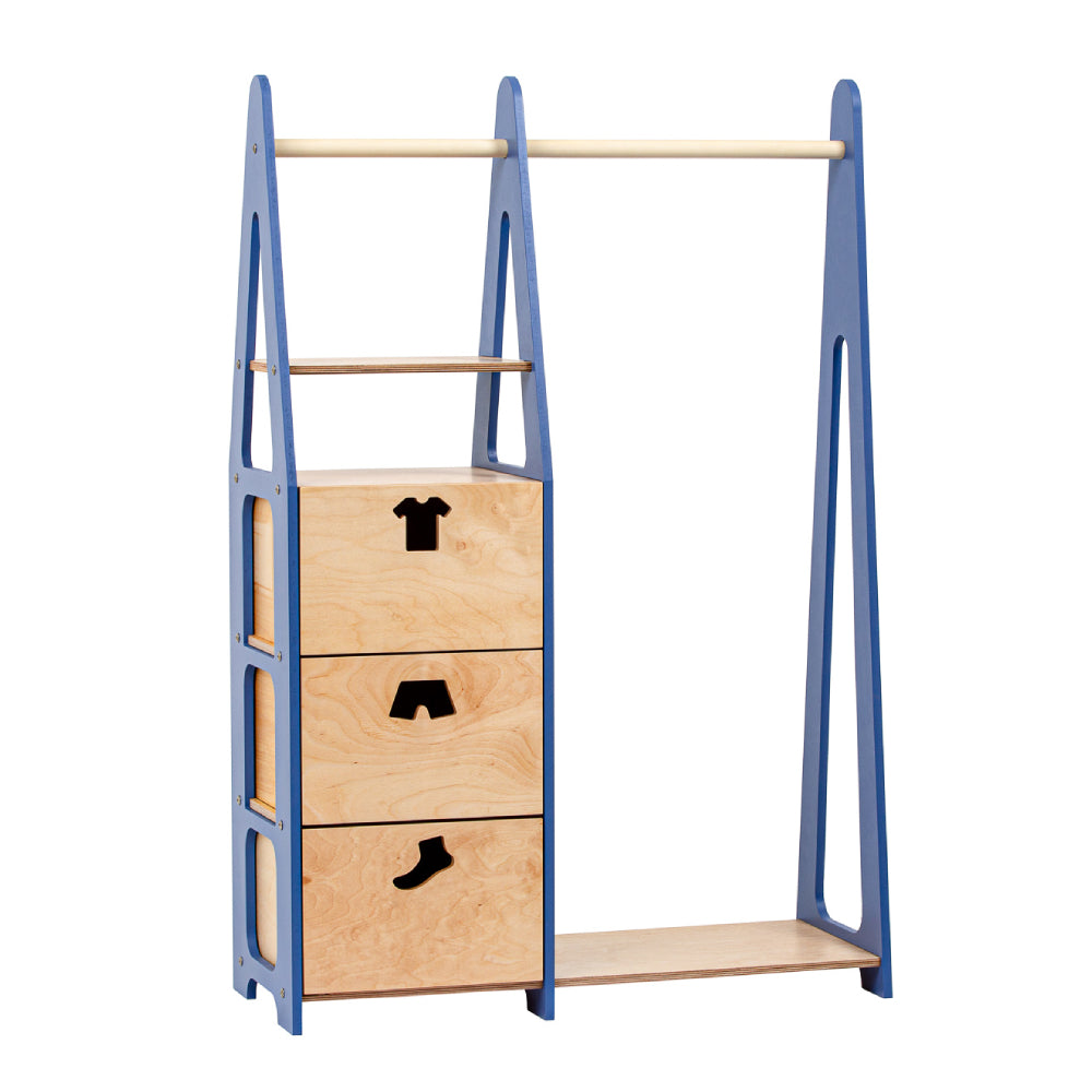 Clothing Rack with drawers (clothing shape holes)